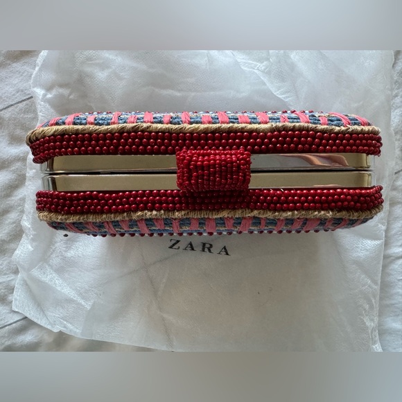 🆕 Zara | 💙❤️🤍Beaded Clutch🤍❤️💙 - Picture 2 of 10